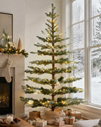 9' Keepsake Pre-Lit Layered Flocked Fir Artificial Christmas Tree with Warm White & Color LED Lights