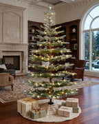 6.5' Keepsake Pre-Lit Layered Flocked Fir Artificial Christmas Tree with Warm White & Color LED Lights