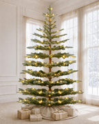 6' Keepsake Pre-Lit Layered Flocked Fir Artificial Christmas Tree with Warm White & Color LED Lights