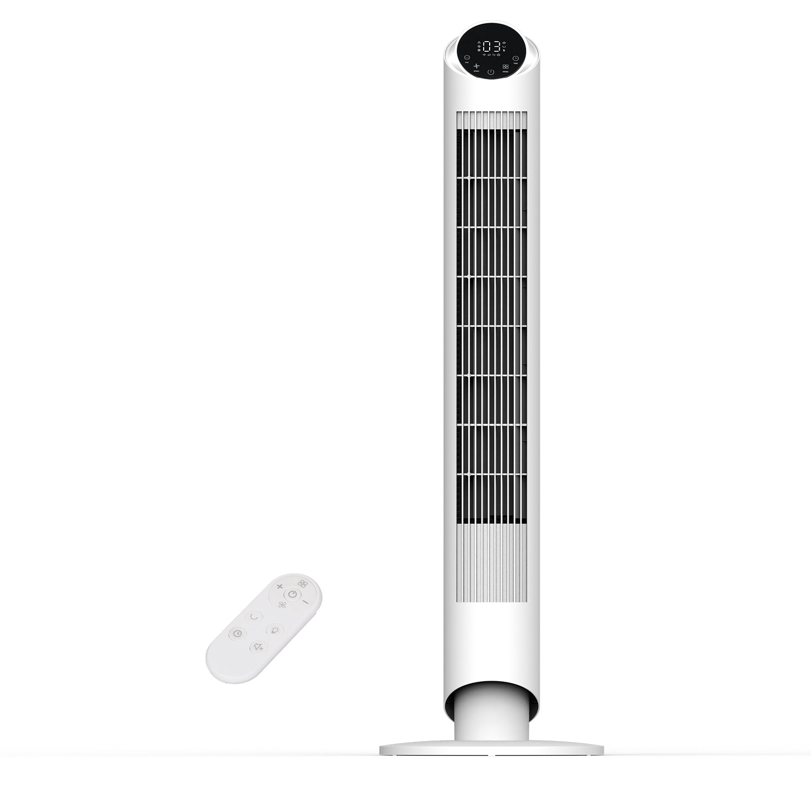 Sunspire 40'' Tower Fan for Bedroom, 90° Oscillating Standing Fan, 28dB Ultra Quiet, 26ft/s Velocity Bladeless Floor Fan with 3 Speeds & 4 Modes, 12H Timer for Living Room, Home, Office, White