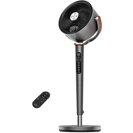 Sunspire Large Fan for Bedroom, 120° Oscillating Standing Fan, 85ft Air Circulator With Remote, DC Motor Quiet Floor Fans, Adjustable Height, 12 Speeds, 5 Modes, 12H Timer
