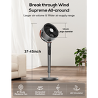 Sunspire Large Fan for Bedroom, 120° Oscillating Standing Fan, 85ft Air Circulator With Remote, DC Motor Quiet Floor Fans, Adjustable Height, 12 Speeds, 5 Modes, 12H Timer
