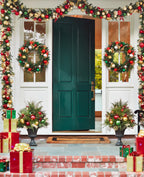 24 In Holiday Jewel Pre-Lit Artificial Christmas Wreath with Red, Green & Gold Ornaments