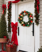 24 In Holiday Jewel Pre-Lit Artificial Christmas Wreath with Red, Green & Gold Ornaments
