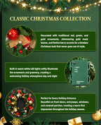 24 In Holiday Jewel Pre-Lit Artificial Christmas Wreath with Red, Green & Gold Ornaments