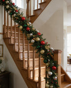 12 ft. Holiday Jewel Pre-Lit Artificial Christmas Garland with Red, Green & Gold Ornaments