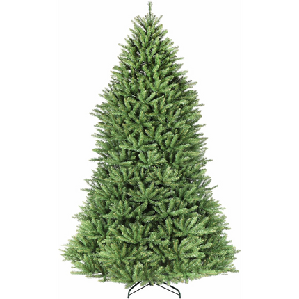 6.5'/7.5'/9' Artificial Christmas Tree with Branch Tips, Metal Stand and Hinged Branches