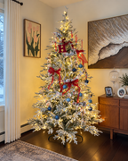 12' FirstSnow Light Flocked Fir Artificial Christmas Tree with 850 Warm White LED Lights