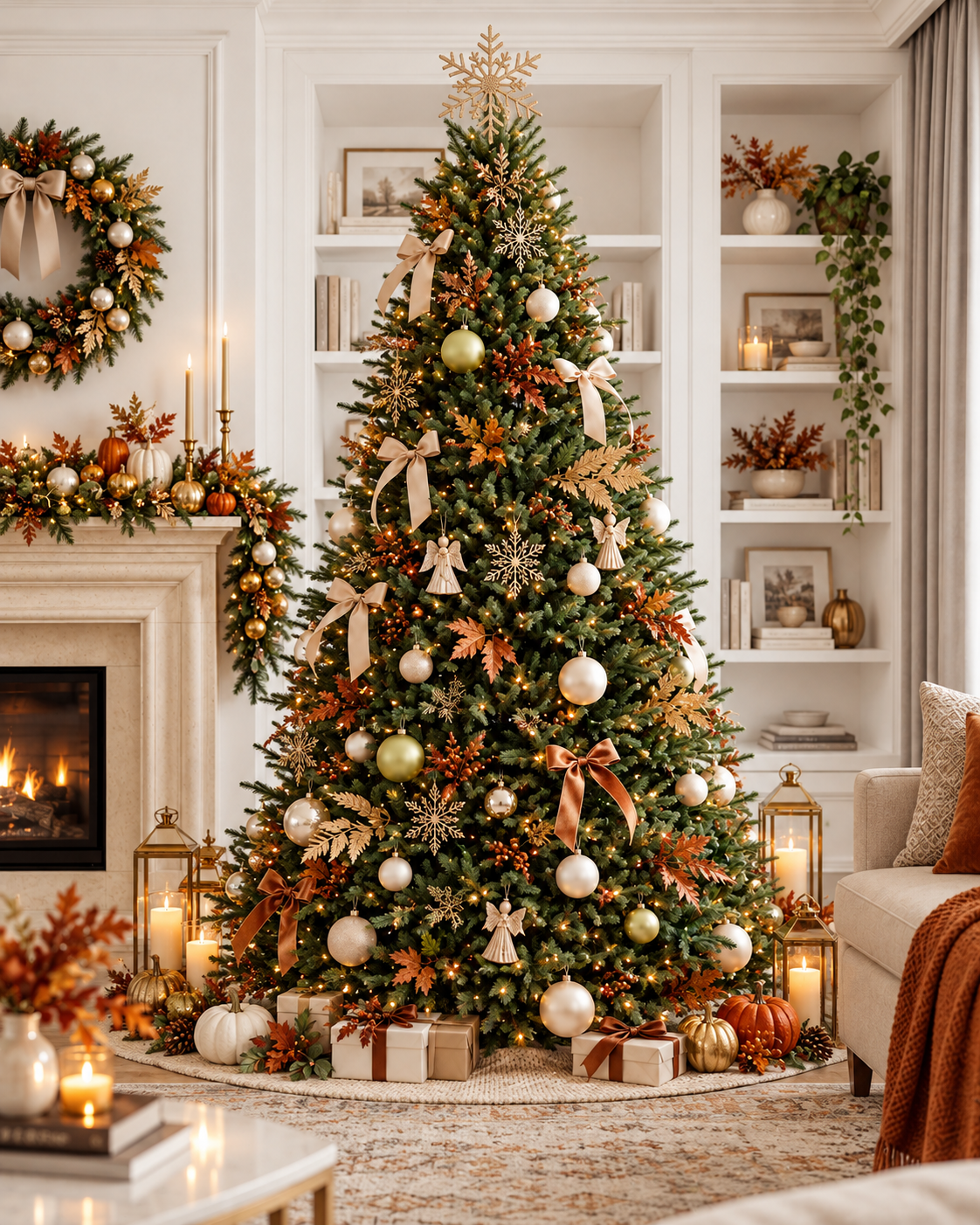 7.5' Everglow Pre-Lit Balsam Fir Artificial Christmas Tree with 1,050 Warm White & Color LED Lights