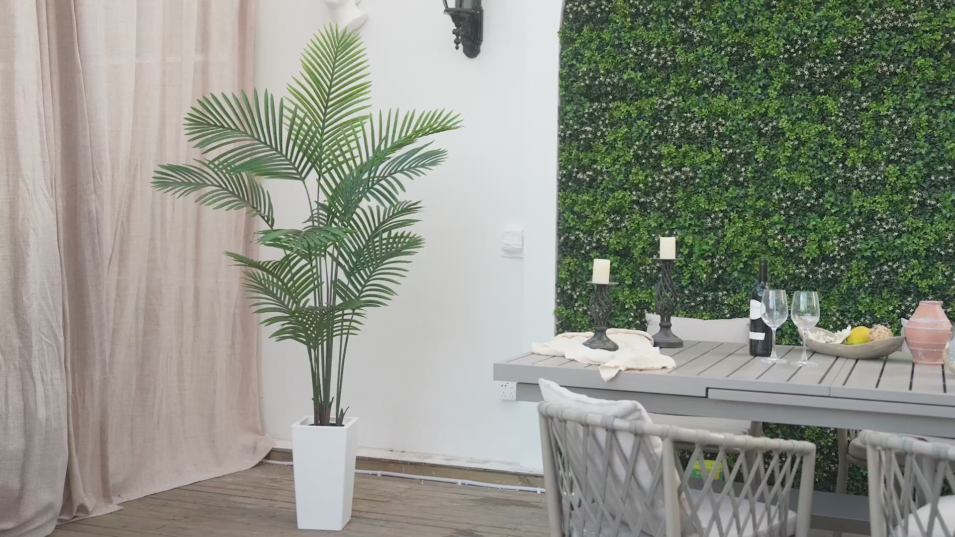 VIVATREES Palm Tree 6FT Artificial, 72in Tall Faux Palm Tree with 15.7 White Planter, Fake Potted Tree for Indoor & Outdoor Home Office Decor