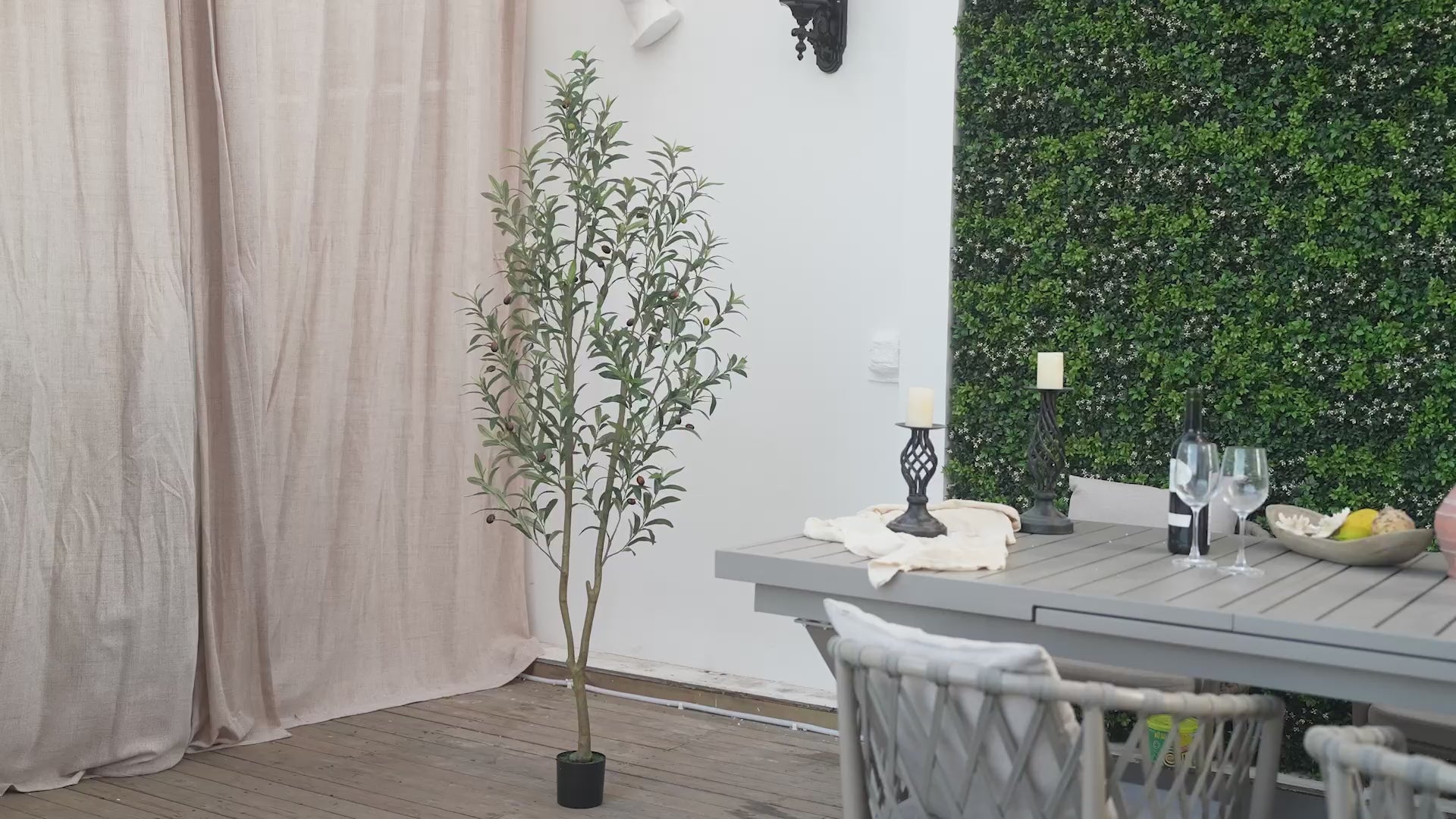8FT Olive Tree Artificial Indoor, 96in Tall Faux Olive Tree with Pot, Fake Potted Tree with Fruits for Home Office Decor